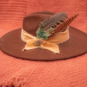 Brown Feathered Woman’s Western Hat